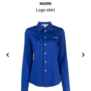 Really cute western Marni button down in this fun cobalt blue. Fits a US 2